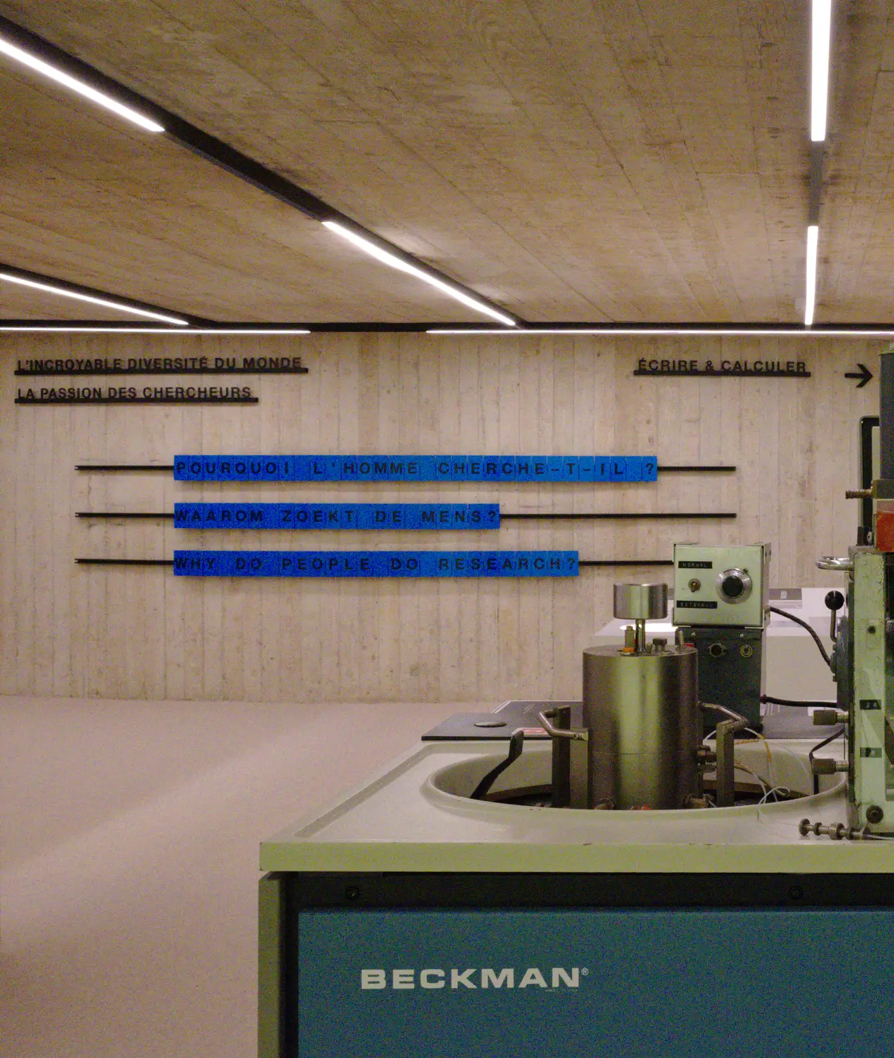 beckman centrifuge in a research building